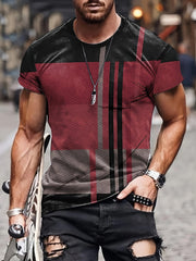 Men's Vintage Printed Sports T-shirt Round Neck Tee