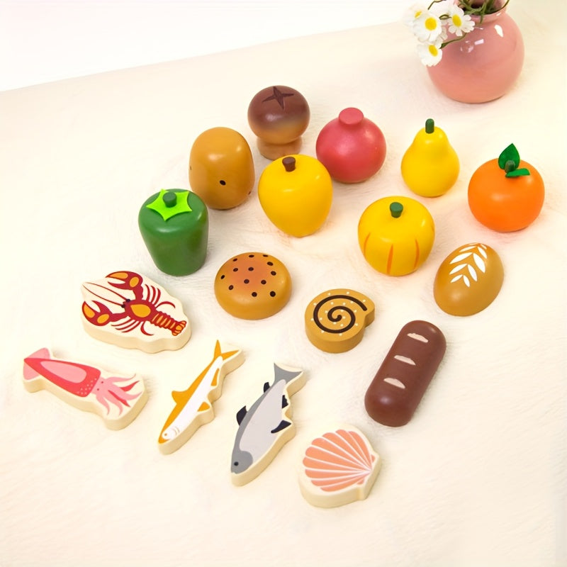 Realistic Food Set for Kids Playhouse