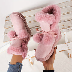 Non-slip Round Toe Snow Boots Warm Velvet Shoes Women's Footwear