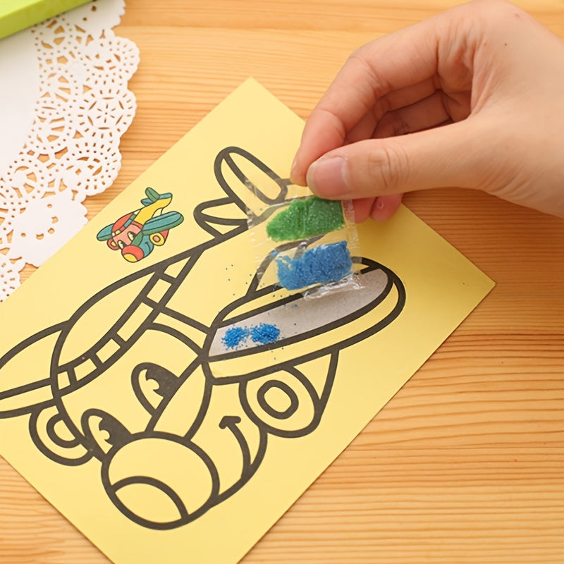 10pcs Sand Painting Set For Kids DIY Colorful Sand Making Educational Gift