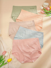 5 Seamless Solid Briefs Comfy Breathable Panties Women's Lingerie