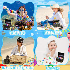 Treasure Chest Toy Set with 100 Coins and 100 Grams of Gems