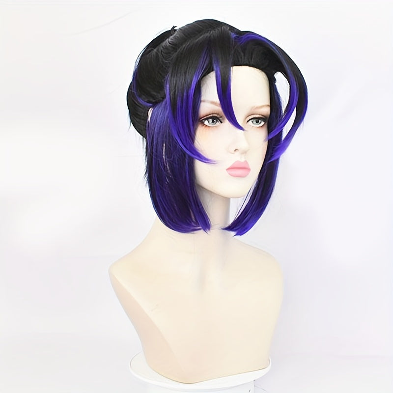 Short Synthetic Men's Cosplay Wig Straight Hair Fiber Ponytail Wig