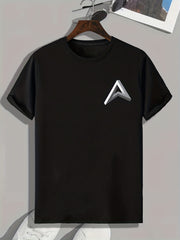 Geometry Print Men's Comfy T-shirt for Outdoor Summer