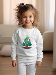 Cartoon Christmas Tree Long Sleeve Sweatshirt Kids Clothes Christmas Gift