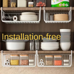 2pcs Undershelf Storage Basket Metal Under Shelf Hanging Storage Bin Basket