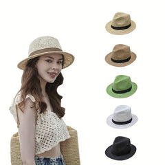 Hollow Out Sun Hat Straw Fedora Cap Beach Hats Women