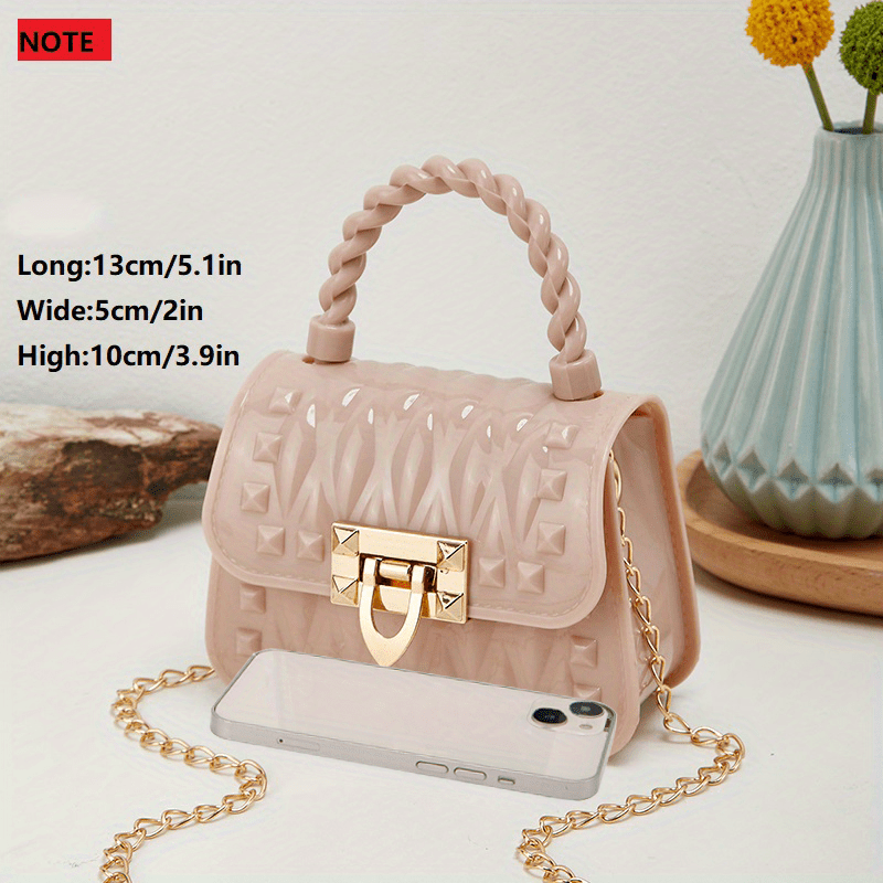 Mini Jelly Studded Handbags Candy Crossbody Bag PVC Purse For Women