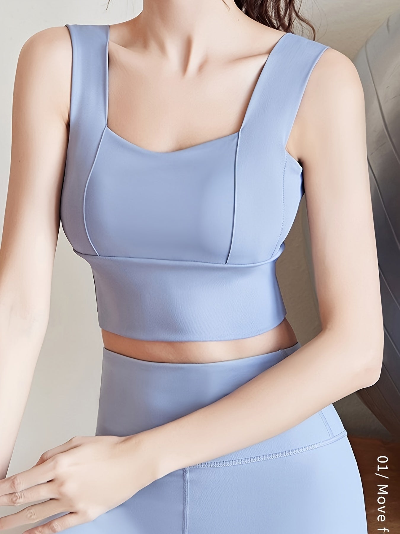 Wide Strap High Impact Sports Bra With Removable Cup