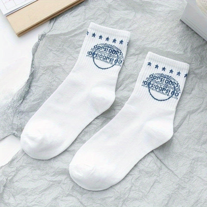 Letter Graffiti Print Socks for Women