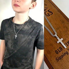 Gift To My Son Cross Necklace For Boys Birthday