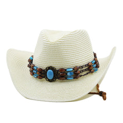 Ethnic Style Western Cowboy Straw Hat for Spring Summer