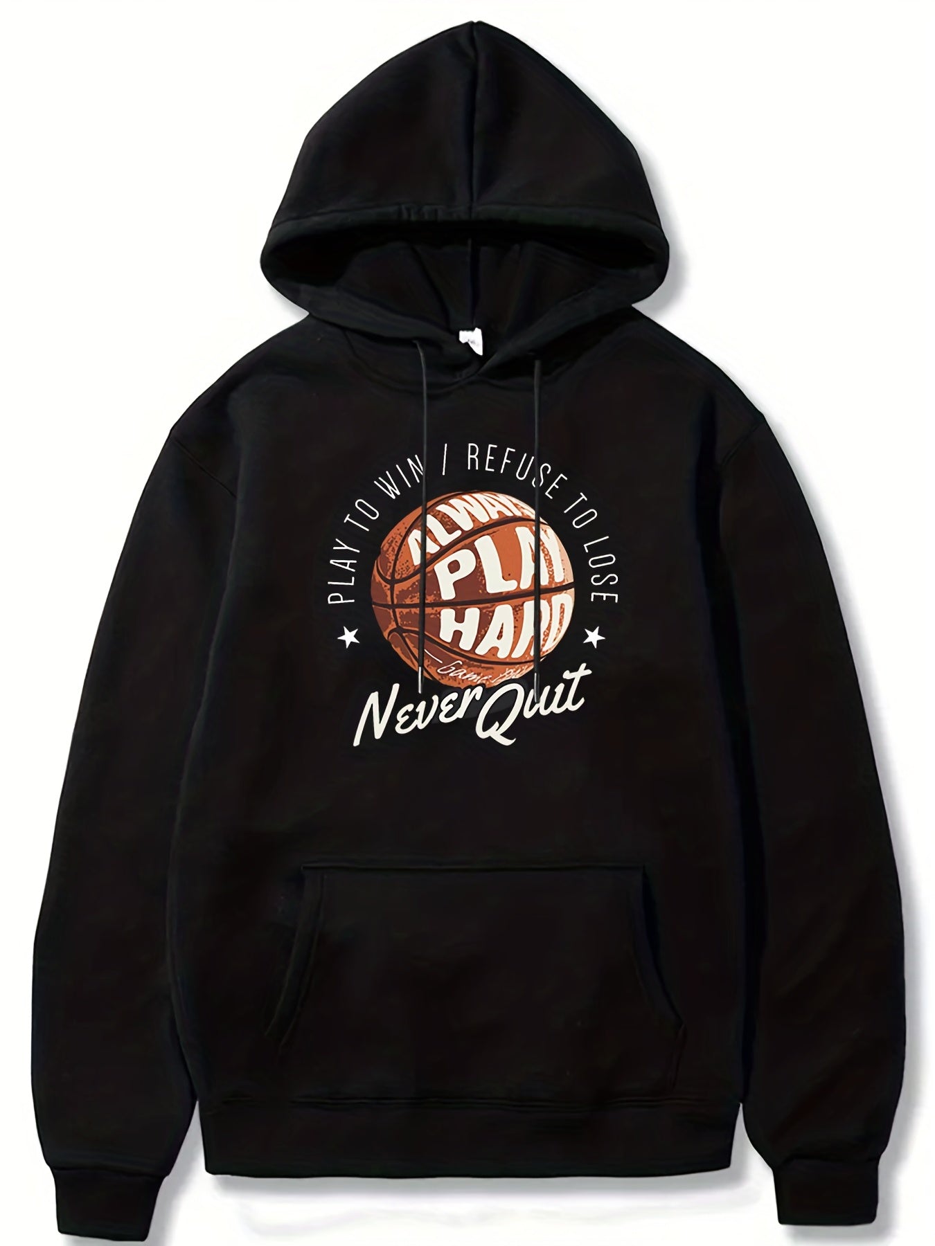 Basketball & Letter Print Hoodie for Men Graphic Sweatshirt