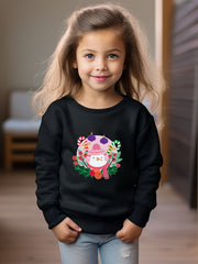 Cartoon Snowman Graphic Crew Neck Long Sleeve Sweatshirt Kids Christmas Gift