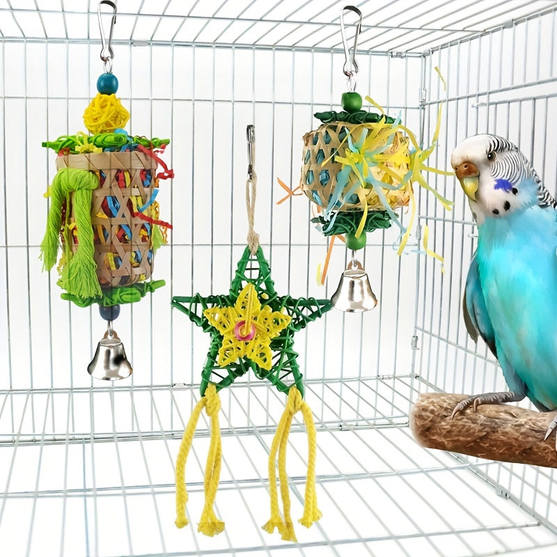 3pcs Bird Toys Parrot Chewing Toy Creative Cockatiel Toys