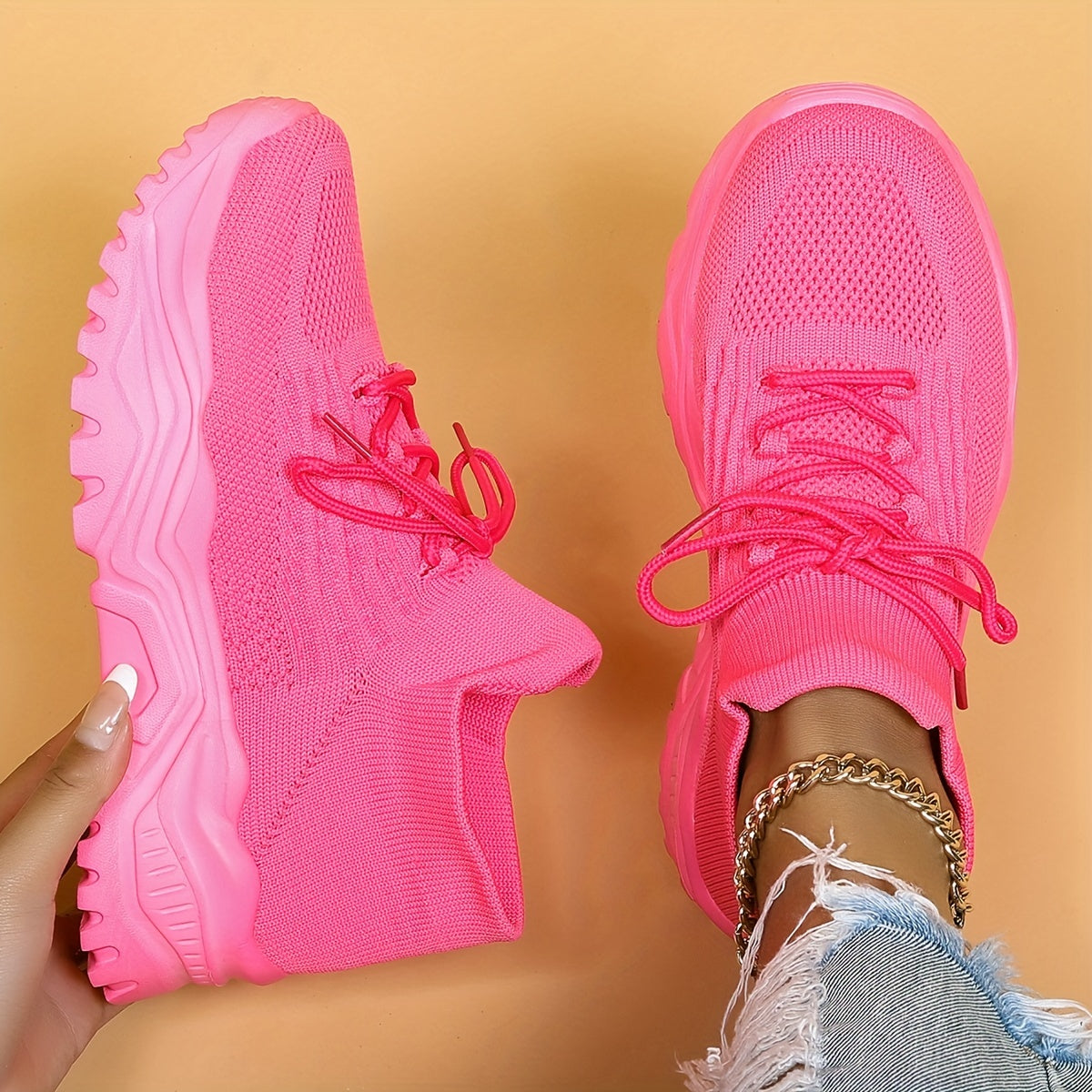 Women's Chunky Knit Sneakers with Arch Support