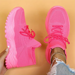 Women's Chunky Knit Sneakers with Arch Support