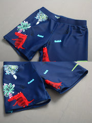 Boys Skateboard Dinosaur Short Sleeve Top & Shorts & Hat Swimsuit Set