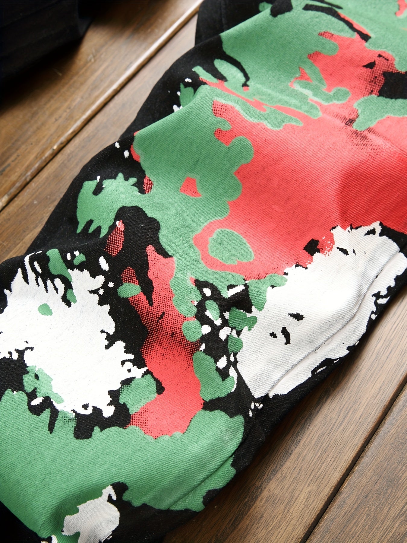 Men's Slim Fit Splatter Pattern Jeans