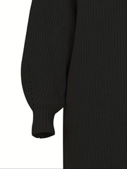 Turtleneck Knit Pullover Sweater for Women