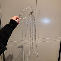 Long Tassel Rhinestone Hair Hoop Fairy Flash Head Hoop