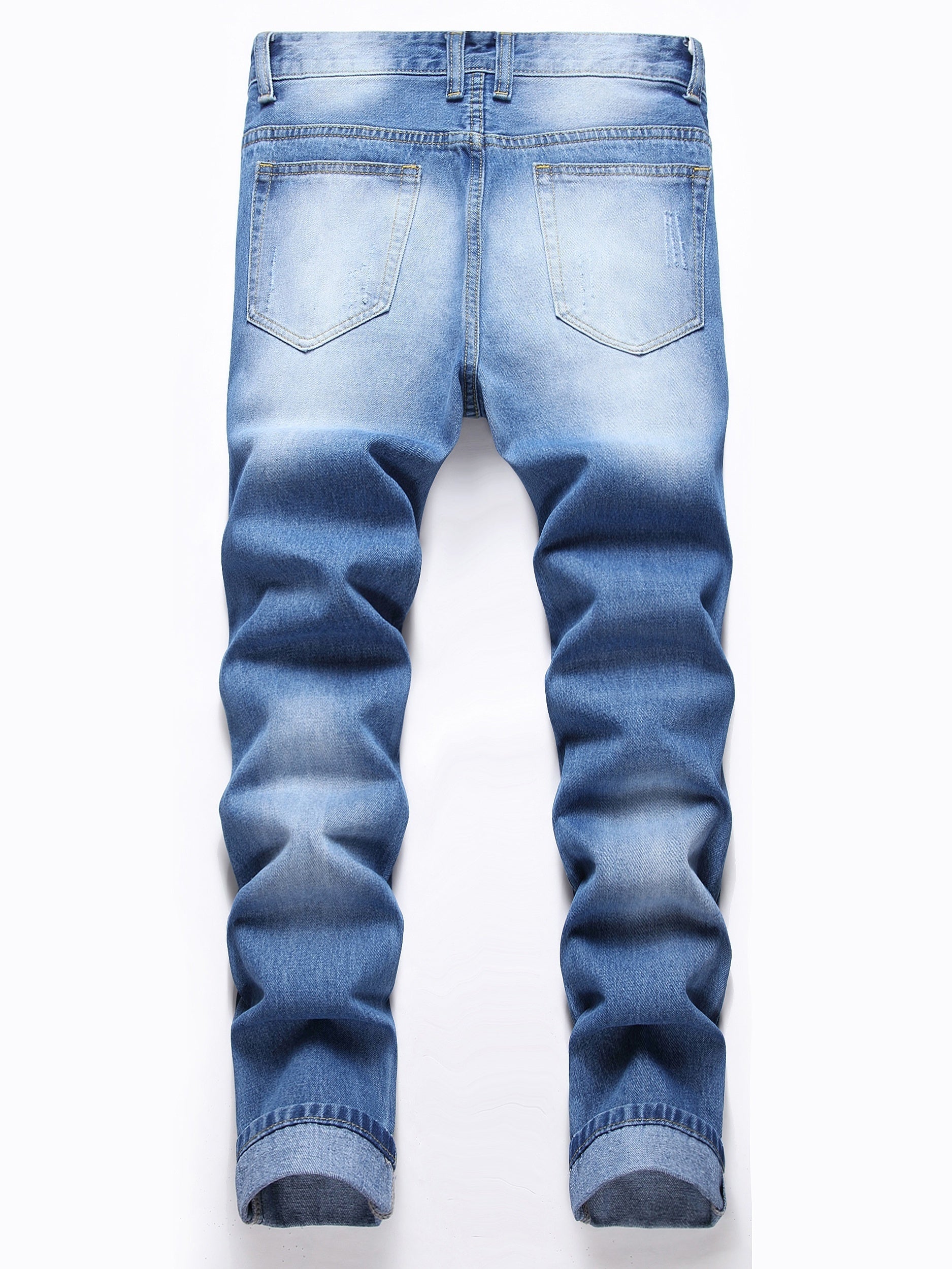 Men's Slim Fit Ripped Jeans Distressed Denim Pants