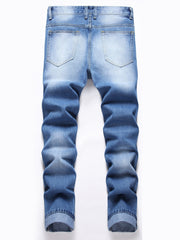 Men's Slim Fit Ripped Jeans Distressed Denim Pants