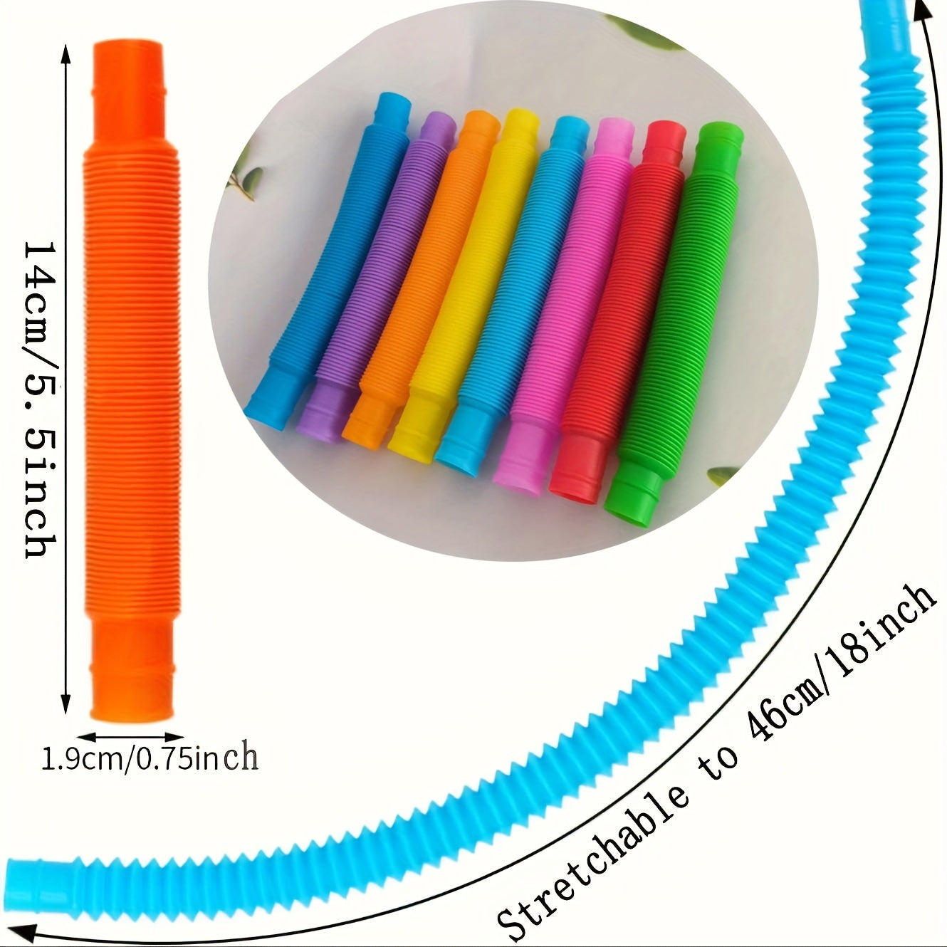 30pcs Decompression Tube Sensory Toys Extendable Stress Relief Party Favors