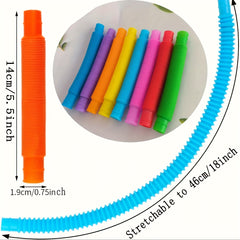 30pcs Decompression Tube Sensory Toys Extendable Stress Relief Party Favors