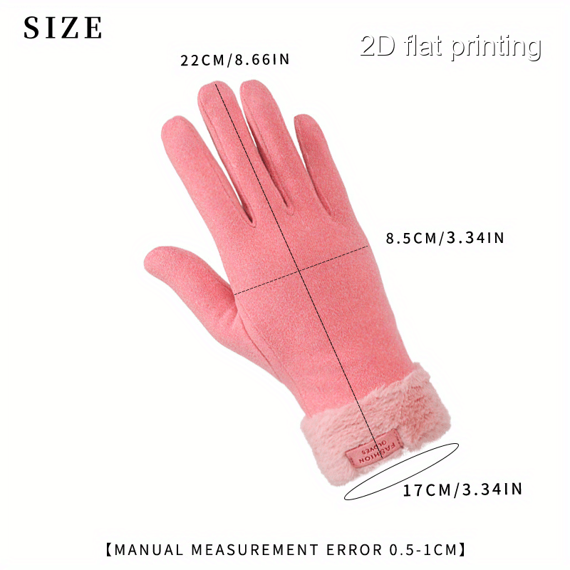 Women's Bear Pattern Print Gloves for Autumn and Winter