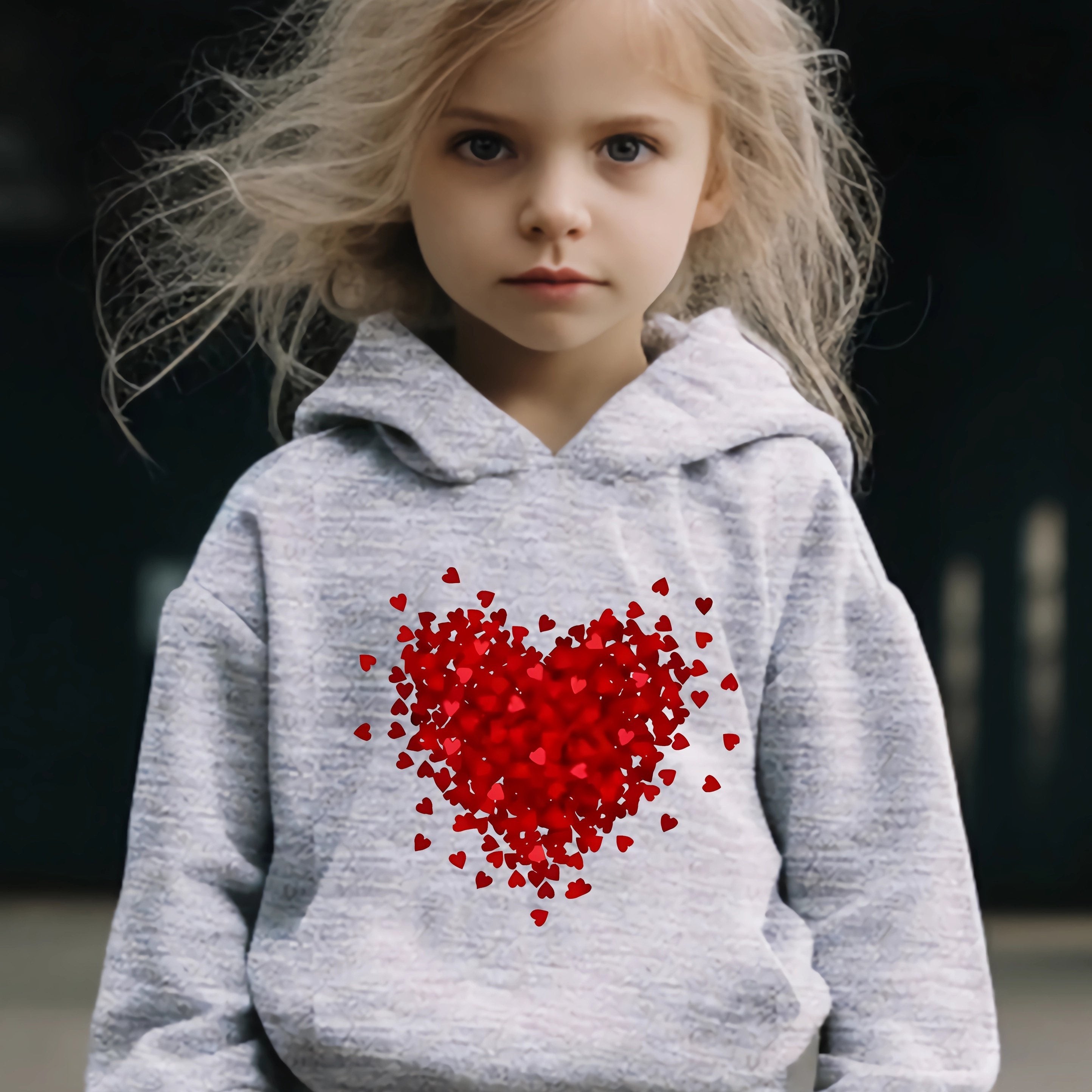 Girls Heart Graphic 2pcs Activewear Set Spring Fall Sports