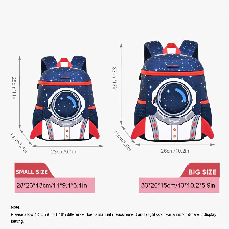 3D Astronaut Kids Backpack School Boys Girls Kindergarten Elementary