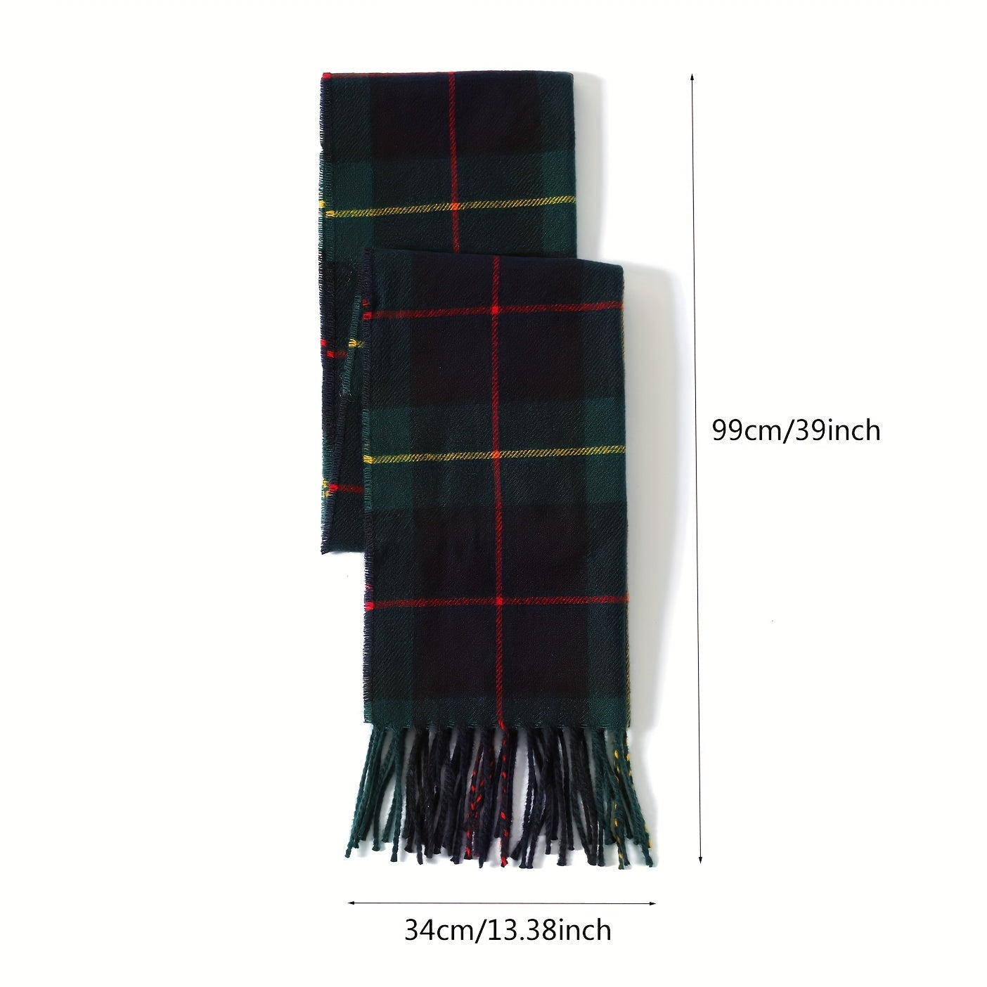 Men's Plaid Checked Scarf for Winter