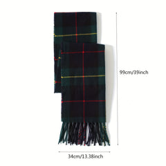 Men's Plaid Checked Scarf for Winter