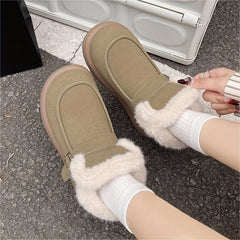 Solid High Thick soled Snow Boots Plus Velvet Warm Windproof Snow Shoes