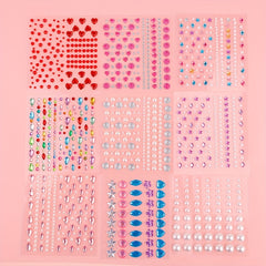 Colorful Eye Makeup Stickers Rhinestone & Pearl Decoration