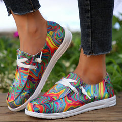Women's Canvas Slip On Sneakers Low Top Walking Shoes