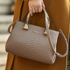 Jur Crocodile Texture Women'S Shoulder Bag with Zipper Closure