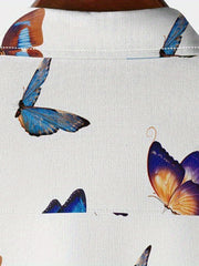 Butterfly Pattern Hawaiian Shirt Men's Casual Allover Print Short Sleeve Shirt