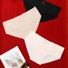 3 Pack Plus Size Casual Panties Set Women's Plus Size Seamless Briefs