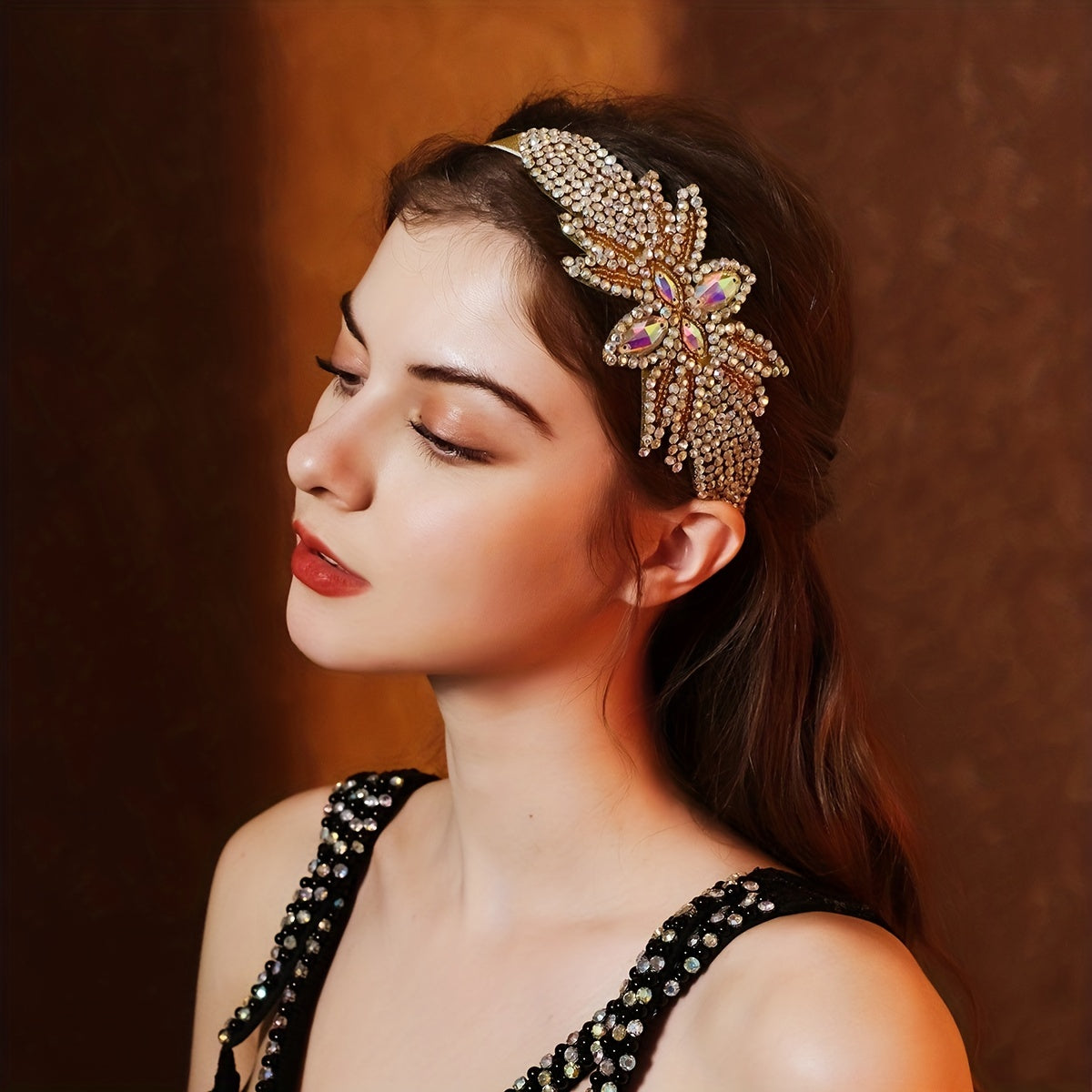 Elastic Rhinestone Headband for Women