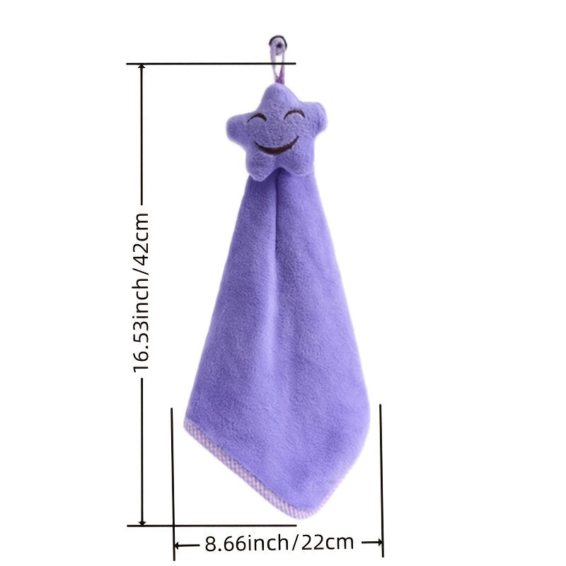 1pc Happy Face Hand Wipe Towel Outdoor Camp Kitchen Absorbent Small Rag