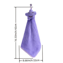 1pc Happy Face Hand Wipe Towel Outdoor Camp Kitchen Absorbent Small Rag