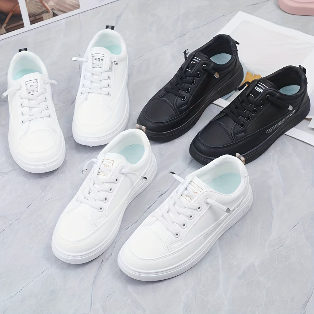 Women's Lace Up Flat Skate Shoes Low Top Sneakers