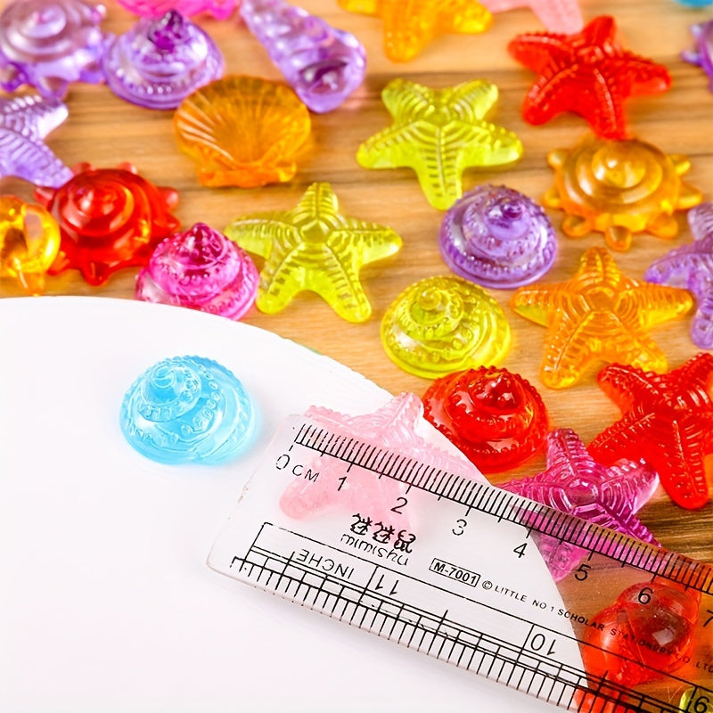 12pcs Acrylic Ocean Gemstone Toys Sea Life Shell Conch Gemstone Toys