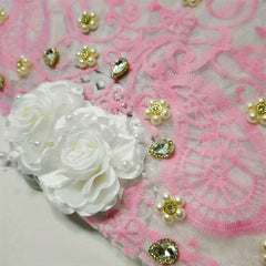 Royal Style Floral Wedding Hand Fan with Rhinestones Bridal Accessory