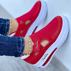 Women's Breathable Platform Sneakers Hook & Loop Outdoor Shoes