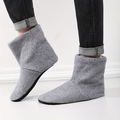 Men's Cozy Plush Booties Slippers Anti-Skid Winter Shoes