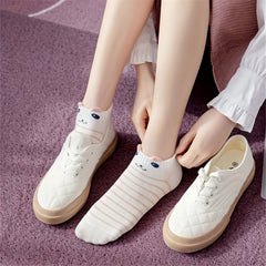 10 Pairs Stripe & Dot Print Ankle Socks Women's Stockings