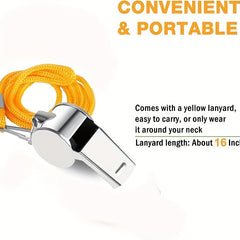 2pcs Metal Emergency Whistle With Lanyard - Coach Referee Whistle for Camping